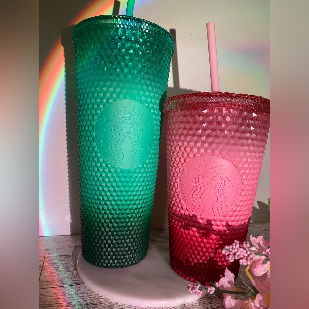 Starbucks Venti Mint Waxberry and Grande Pink Waxberry Bundle